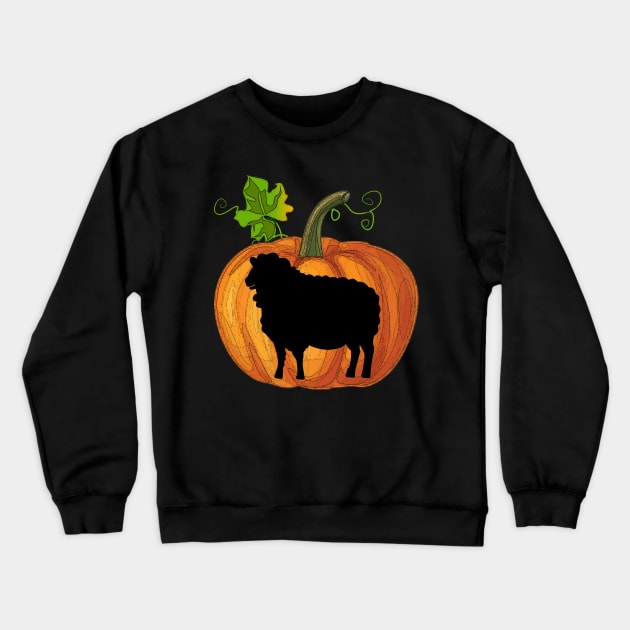 Sheep in pumpkin Crewneck Sweatshirt by Flavie Kertzmann
